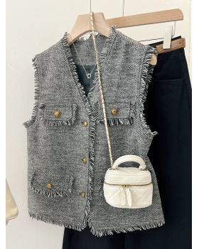 Retro chanelstyle vest tassels waistcoat