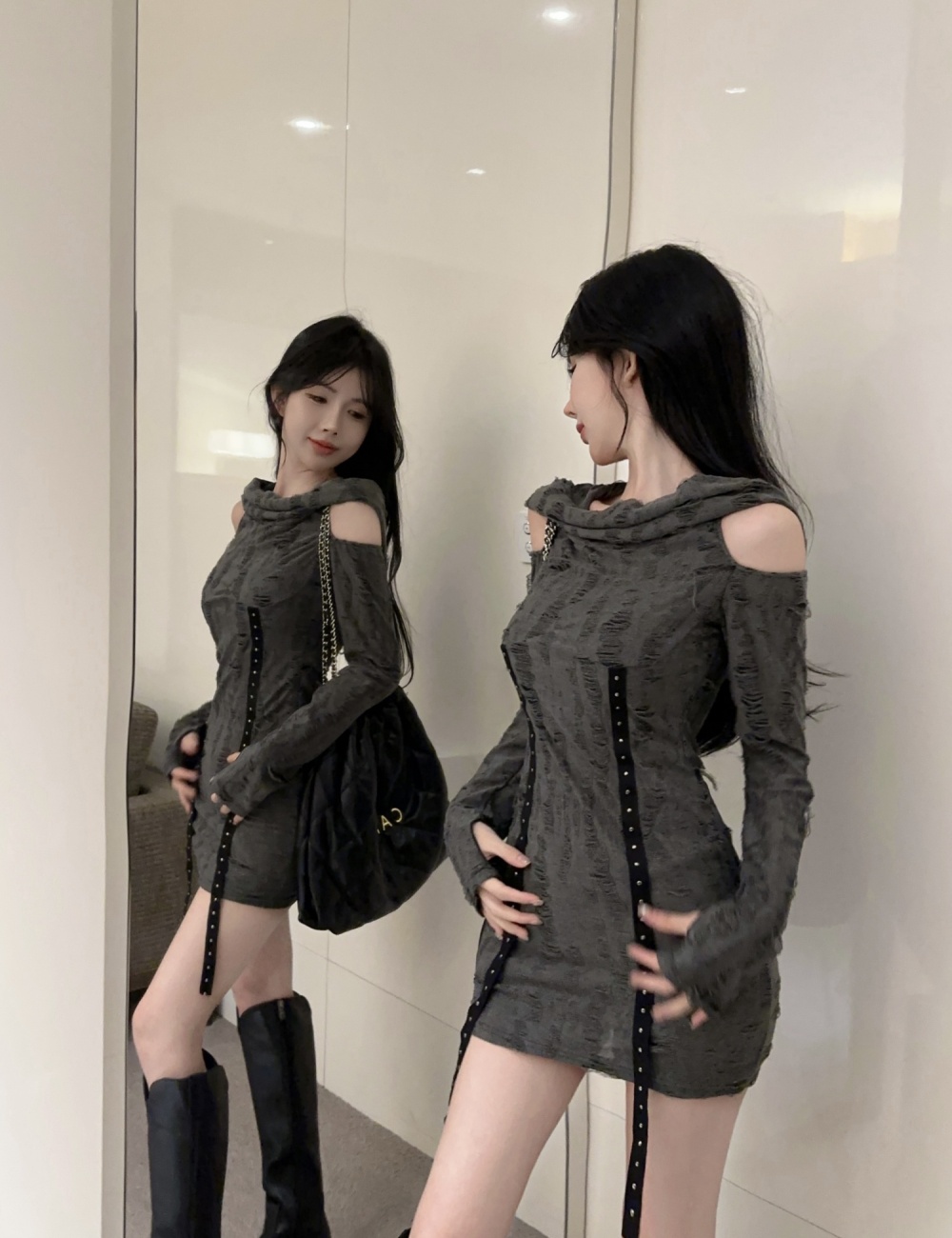 Long sleeve slim fashion sexy spicegirl dress for women