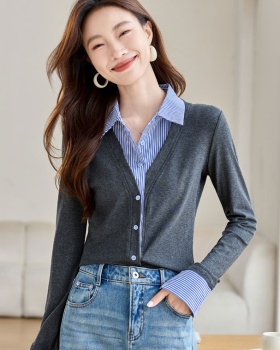 Lazy splice shirt temperament sweater for women