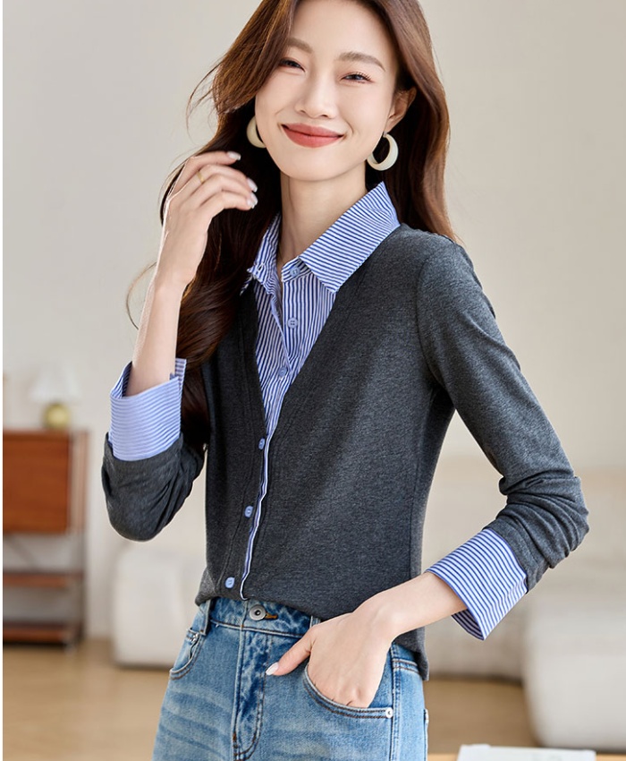 Lazy splice shirt temperament sweater for women