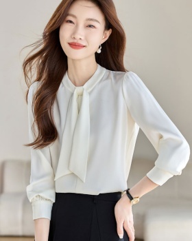 France style frenum satin long sleeve shirt for women