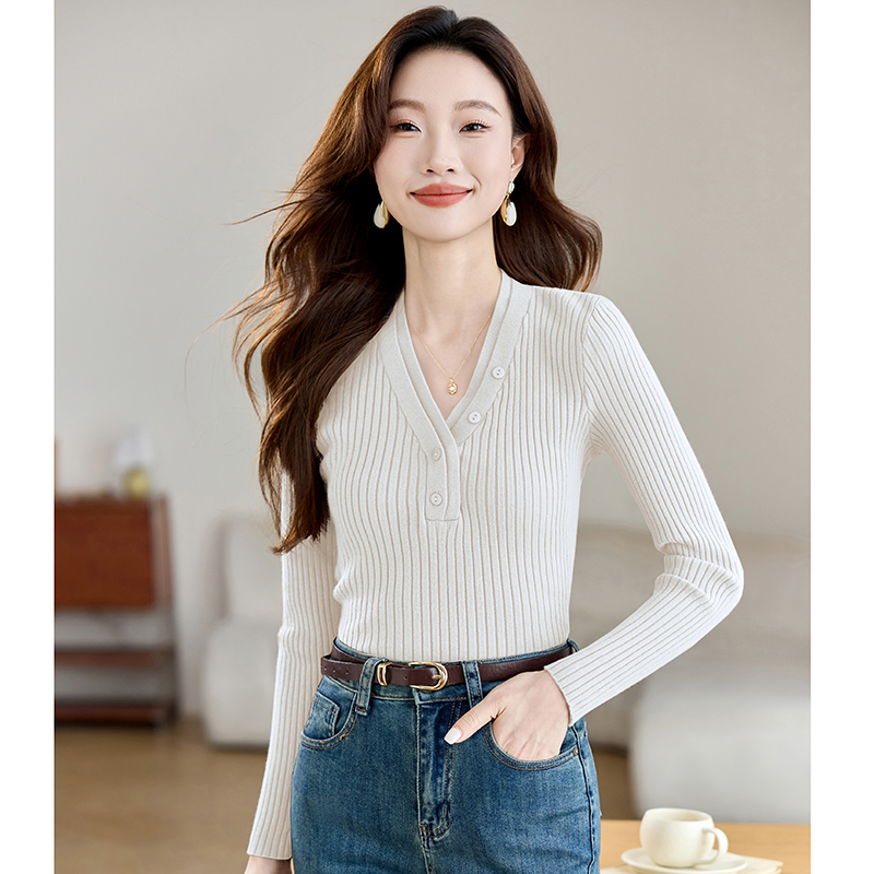 Pit stripe small shirt sweater for women