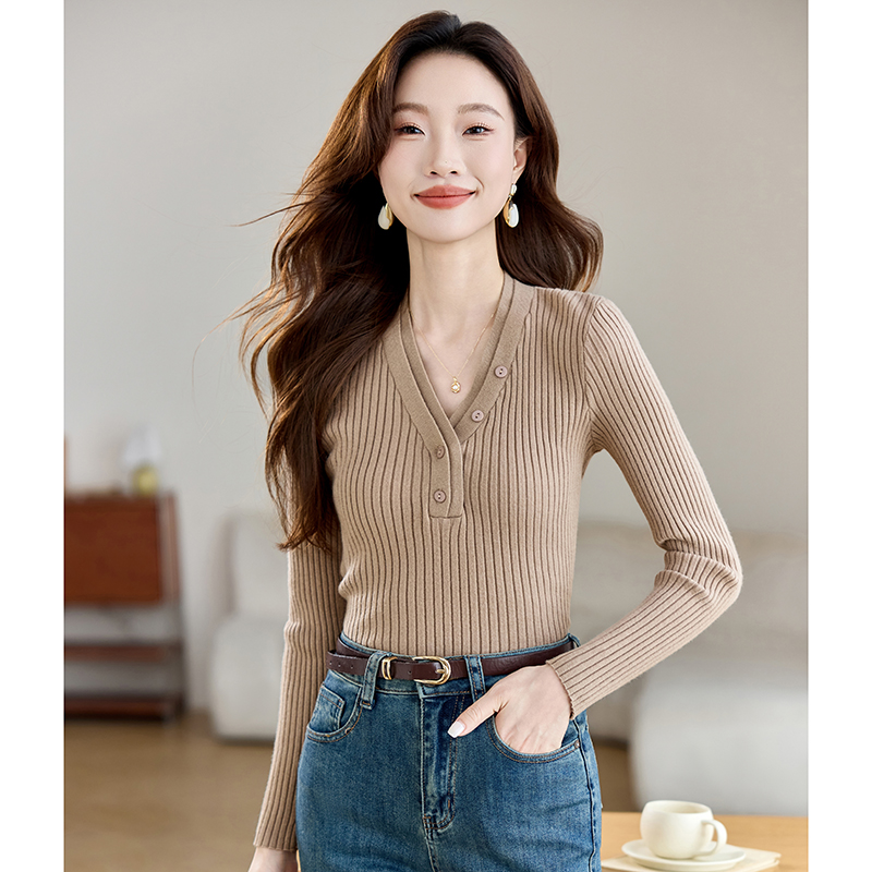 Pit stripe small shirt sweater for women