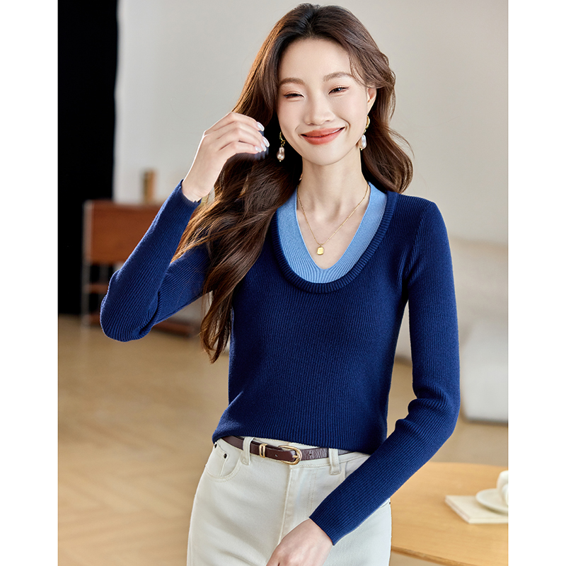 V-neck sweater small shirt for women