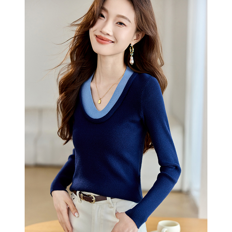 V-neck sweater small shirt for women