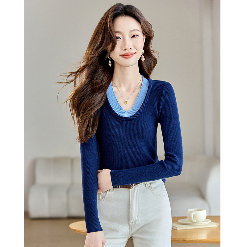 V-neck sweater small shirt for women