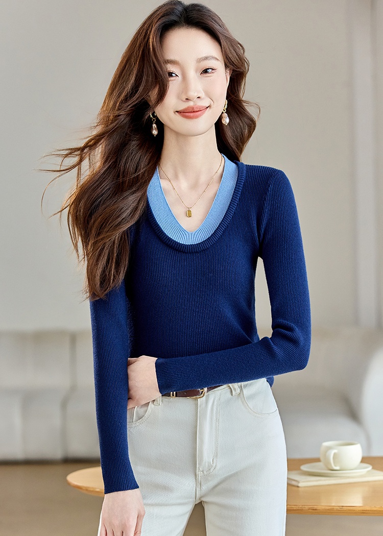 V-neck sweater small shirt for women