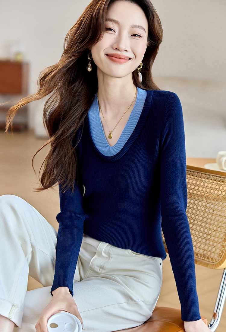 V-neck sweater small shirt for women