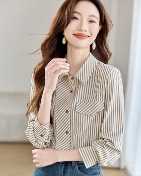 Loose France style shirt simple tops for women