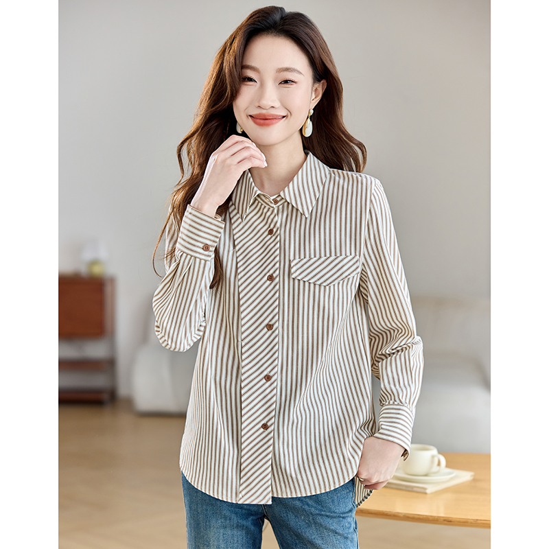 Loose France style shirt simple tops for women