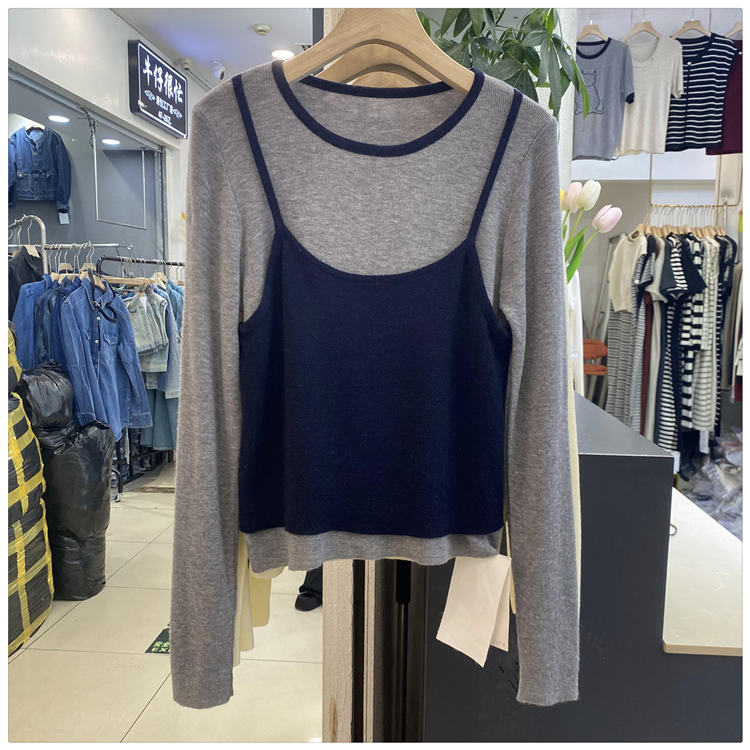 Autumn and winter sweater sling tops for women