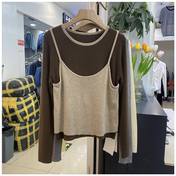 Autumn and winter sweater sling tops for women