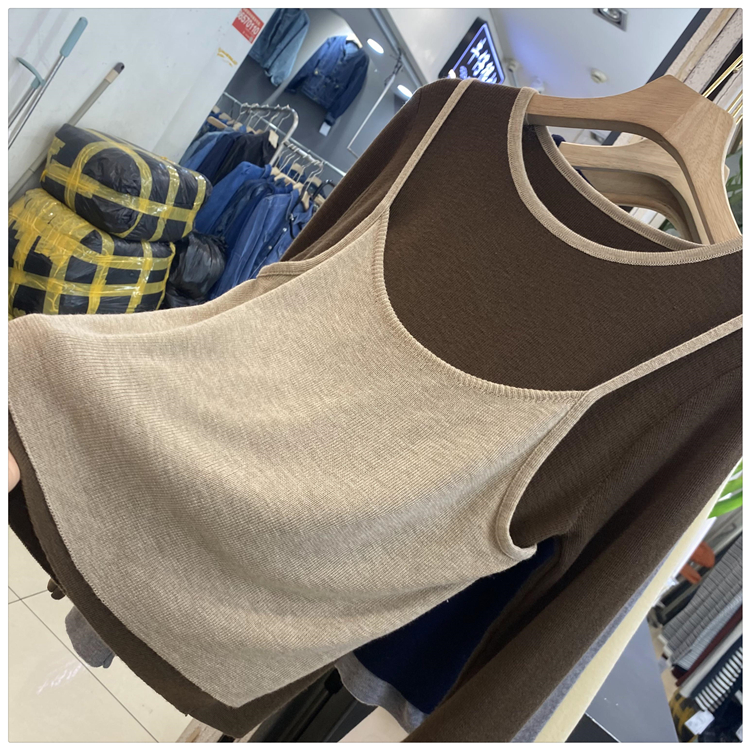 Autumn and winter sweater sling tops for women