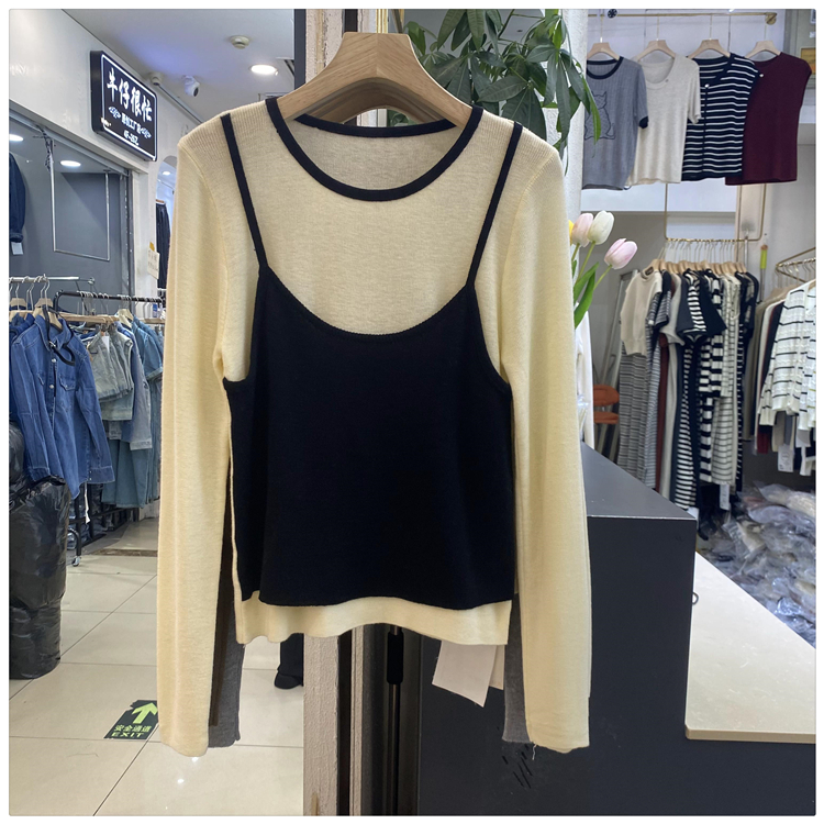 Autumn and winter sweater sling tops for women