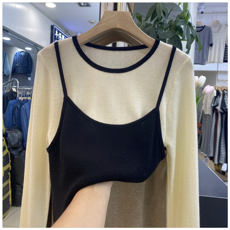 Autumn and winter sweater sling tops for women