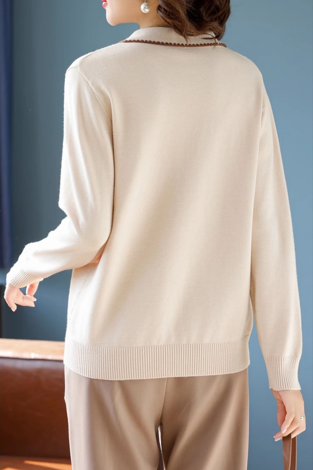 Western style knitted tops large yard bottoming shirt