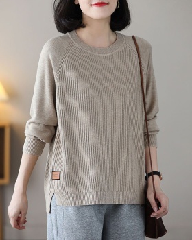 Split loose tops temperament sweater for women