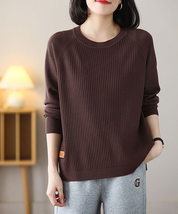 Split loose tops temperament sweater for women