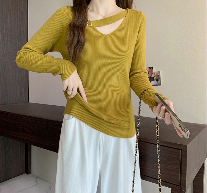 Hollow bottoming shirt halter tops for women