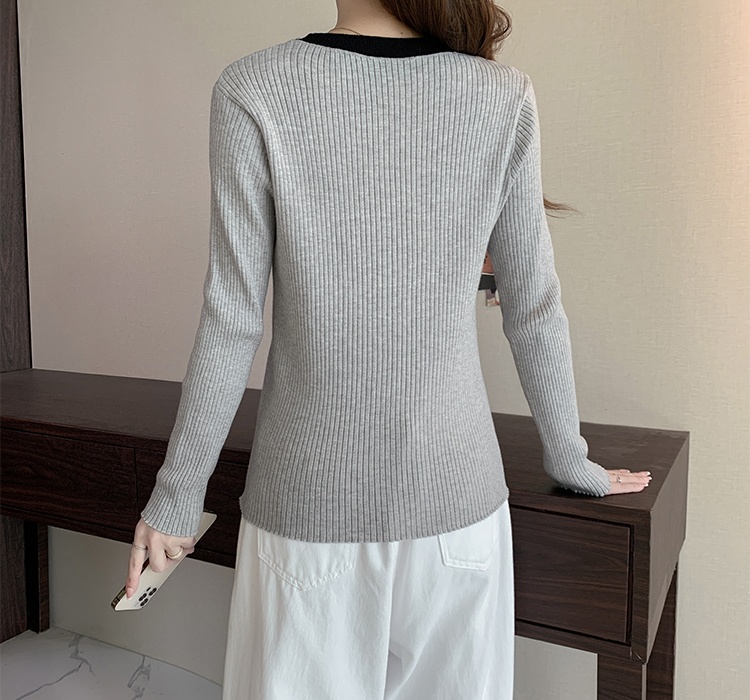 Autumn and winter heart embroidery sweater for women