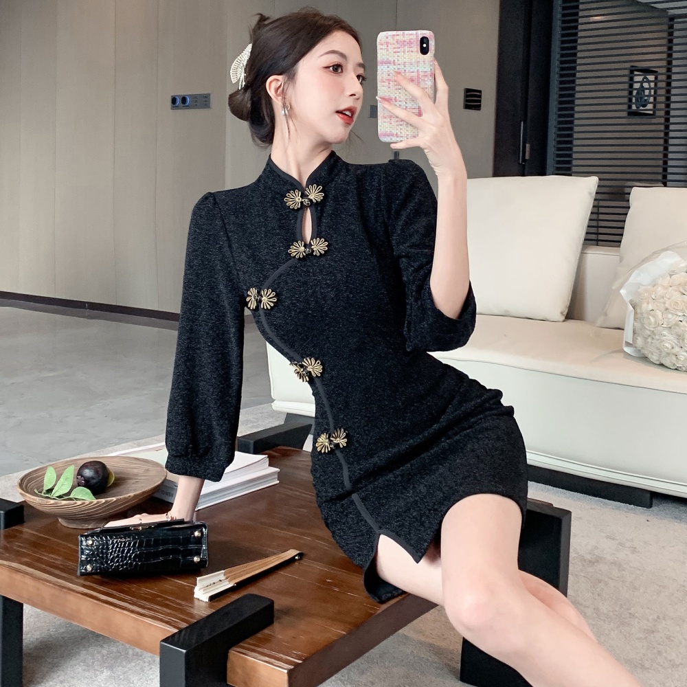 Autumn noble elegant dress retro Chinese style cheongsam