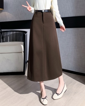 Cozy winter woolen skirt big skirt thick long skirt