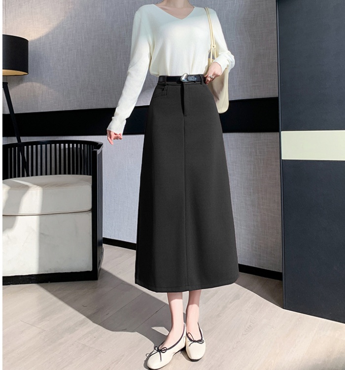 Cozy winter woolen skirt big skirt thick long skirt