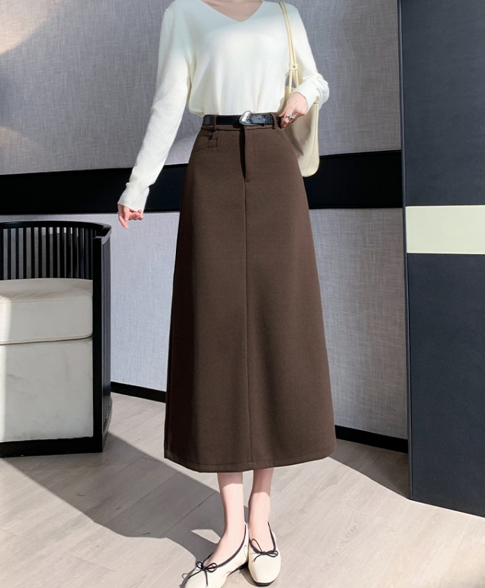 Cozy winter woolen skirt big skirt thick long skirt