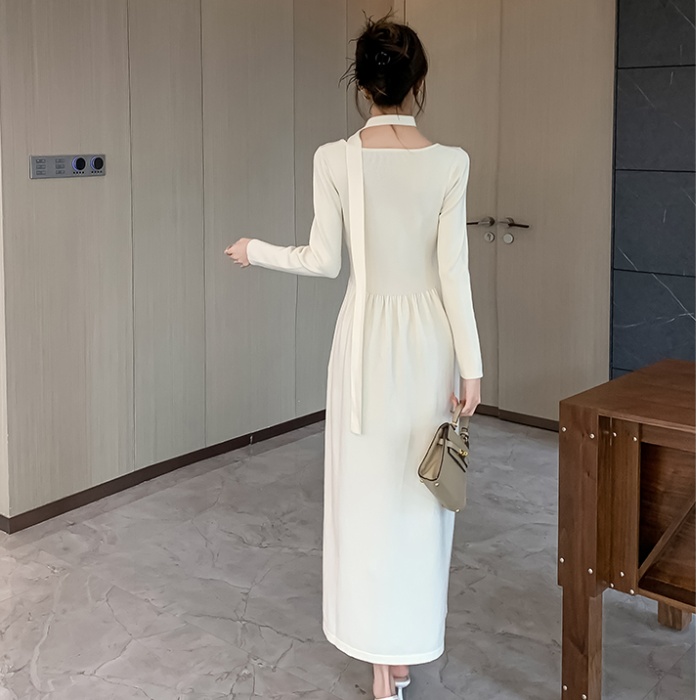 Big round neck scarves Korean style dress