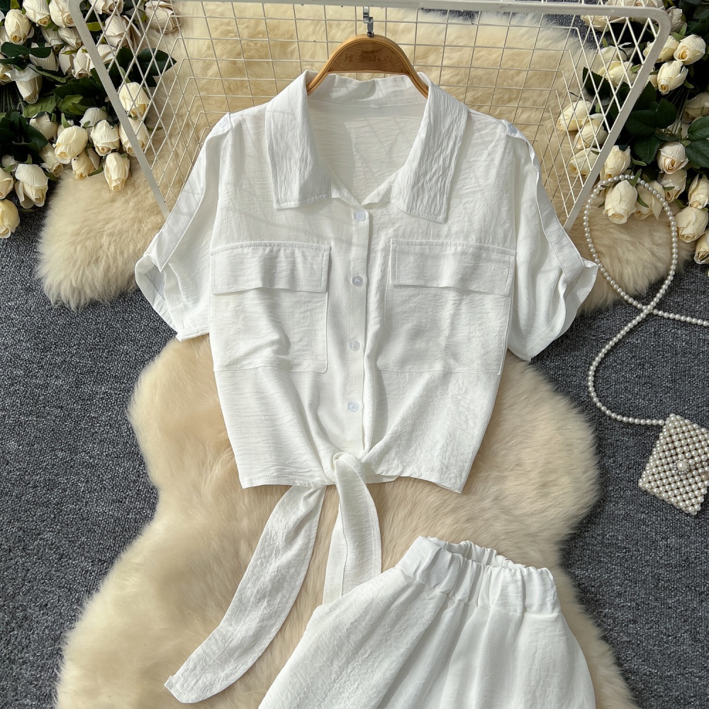 Short sleeve long pants bandage tops 2pcs set