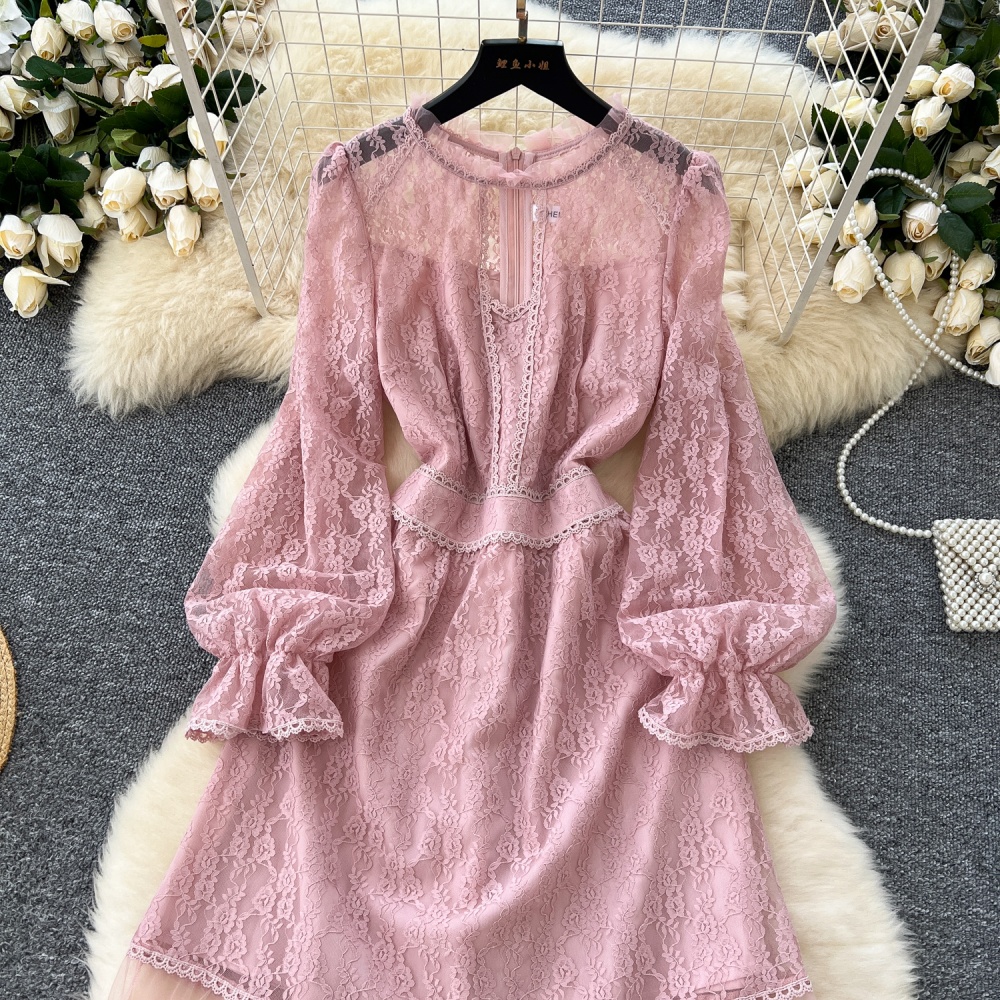 Lace fashion dress embroidery long dress for women