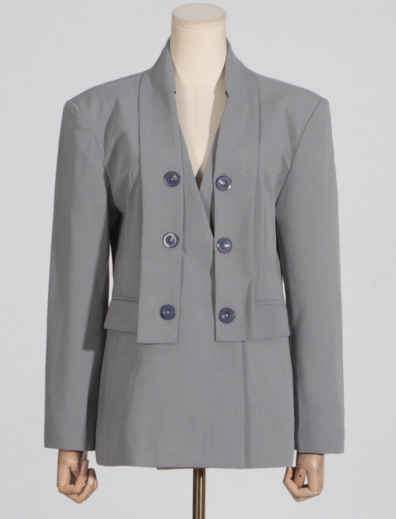 All-match long sleeve autumn splice business suit