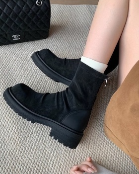 Low cylinder cozy fold retro broadcloth winter Casual boots