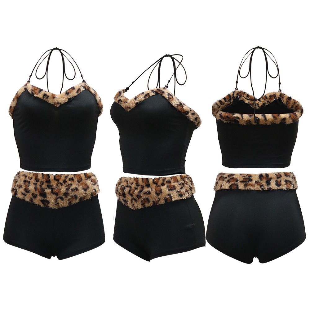 European style short milk silk sexy tops 2pcs set