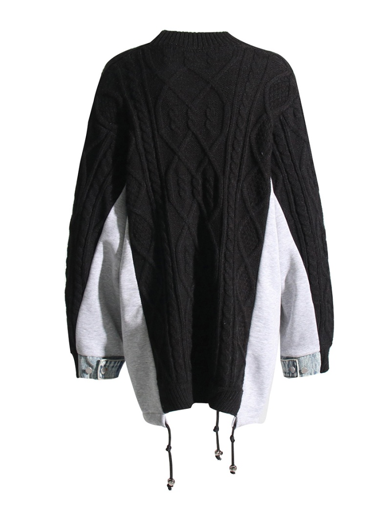 Thick drawstring frenum temperament pullover sweater