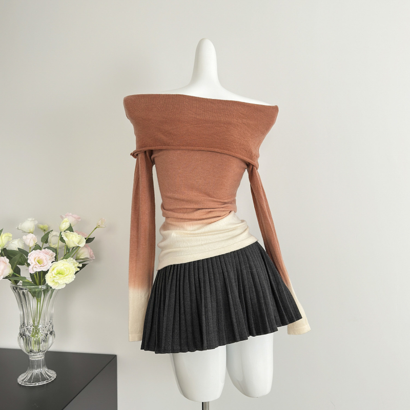 Strapless sweater Western style tops for women