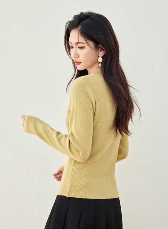 Bow long sleeve hollow chanelstyle sweater