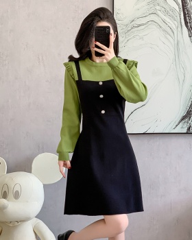 Long sleeve ladies knitted autumn and winter temperament dress