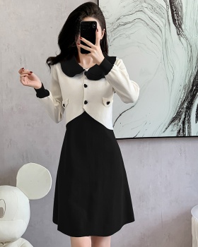 Doll collar dress knitted sweater dress for women