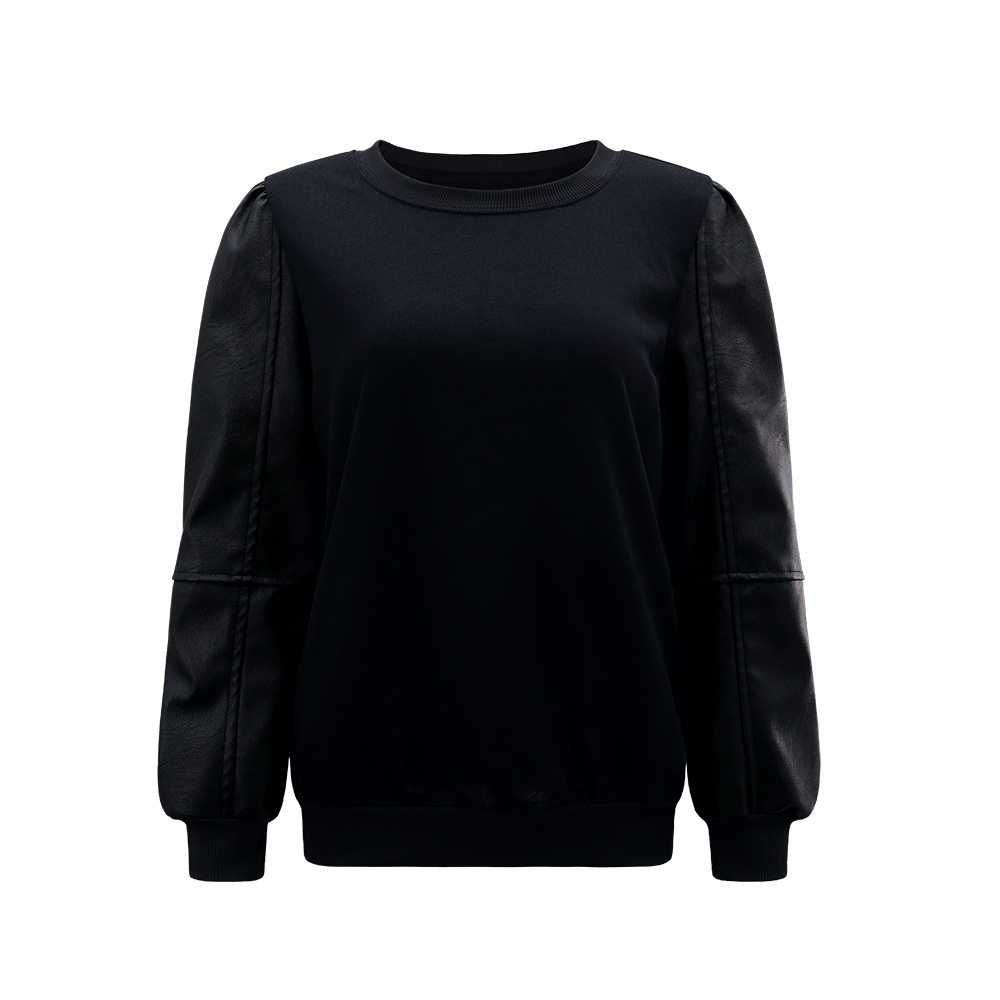 Pure round neck tops European style autumn and winter hoodie