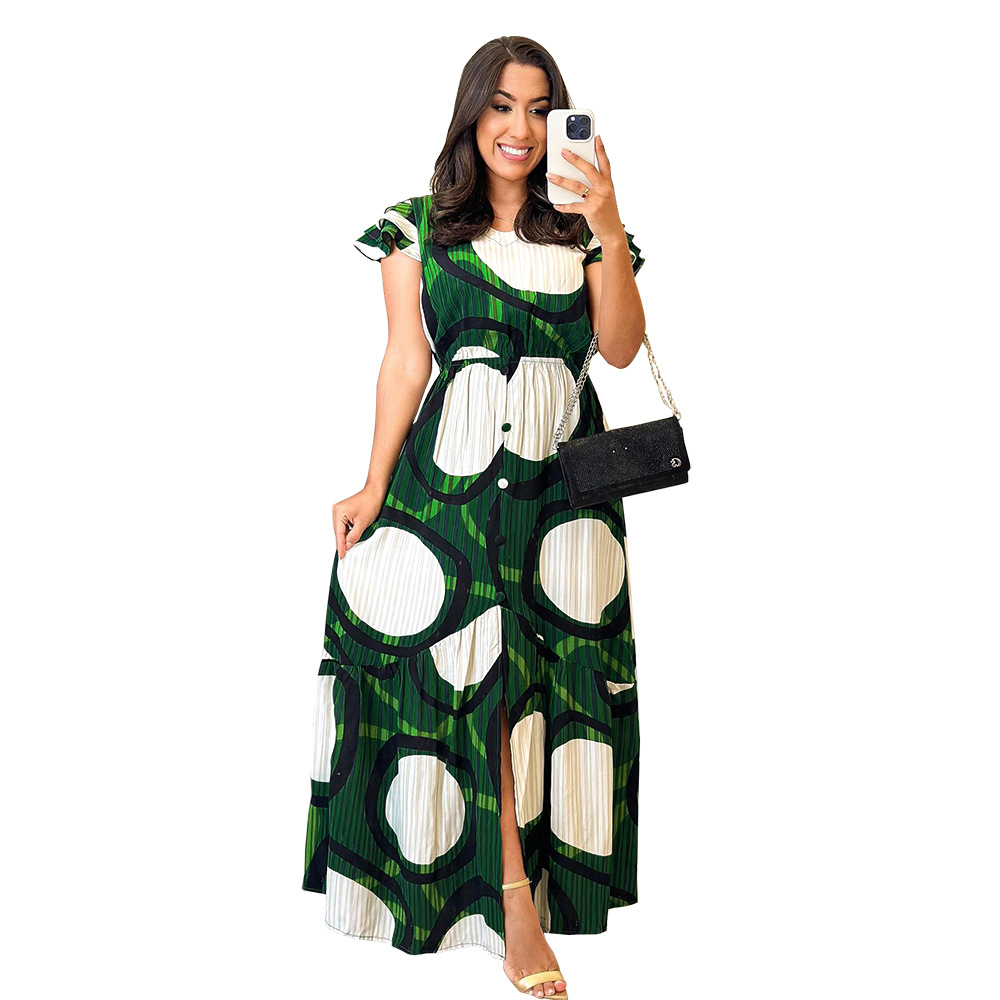 Personality commuting dress European style long dress for women