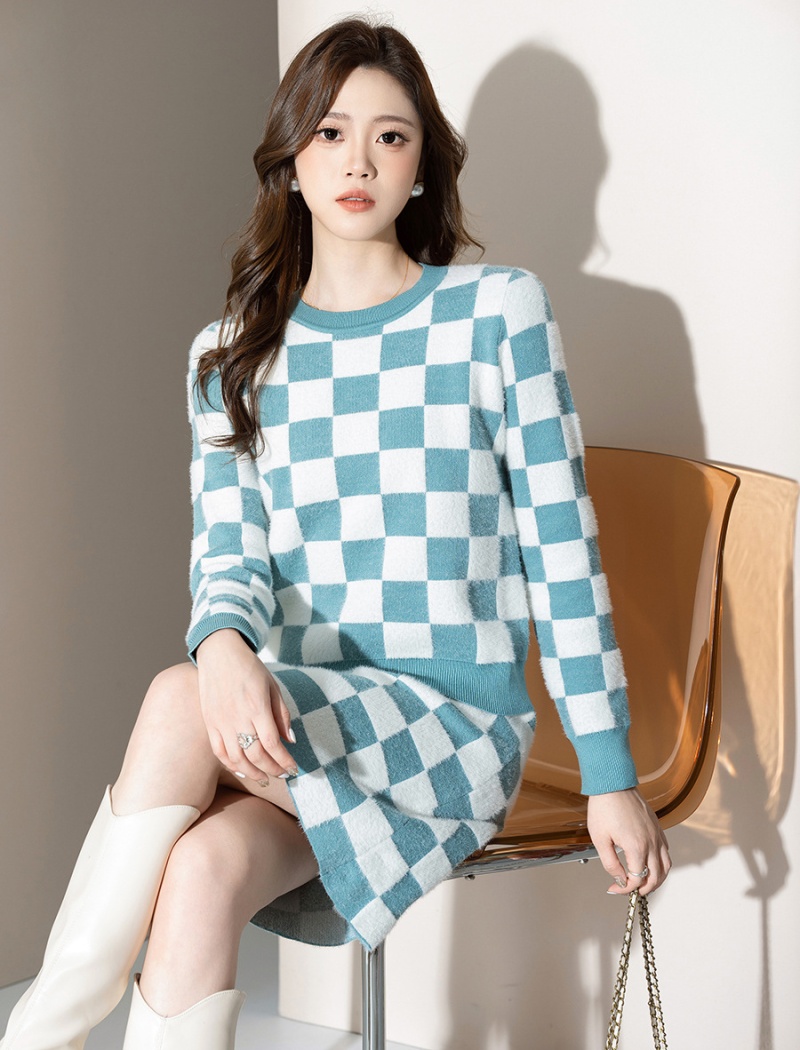 Chanelstyle sweater sweater dress 2pcs set for women