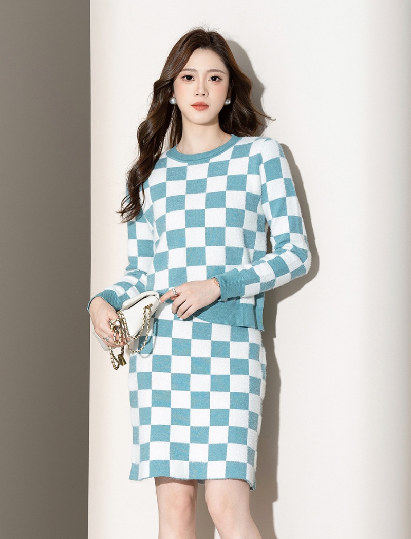 Chanelstyle sweater sweater dress 2pcs set for women