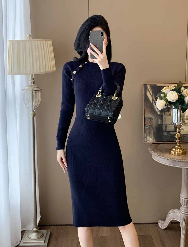 Package hip knitted ladies dress for women