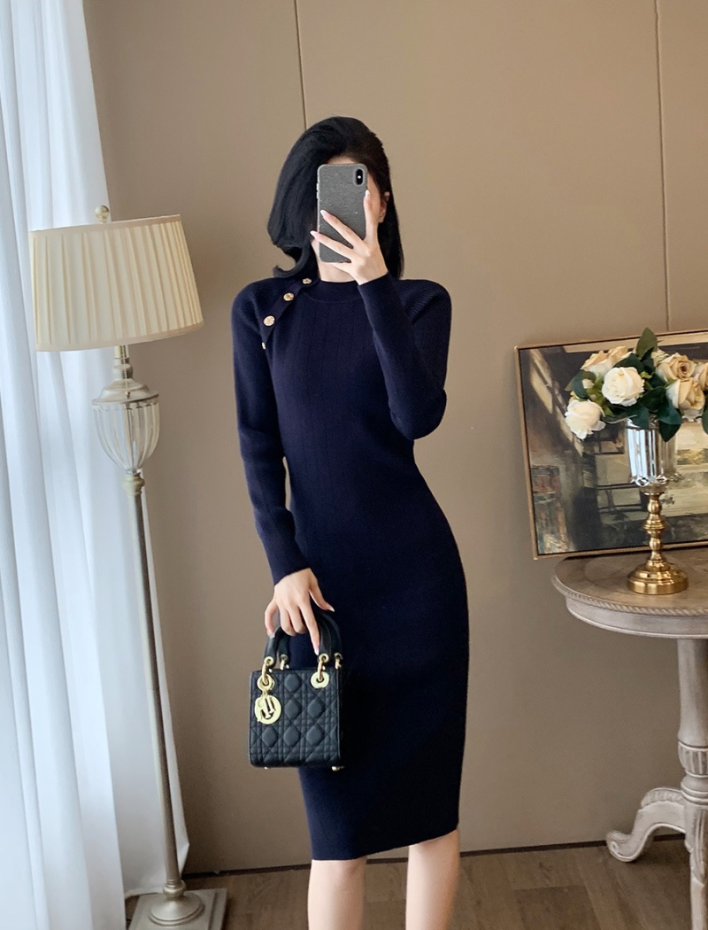 Package hip knitted ladies dress for women