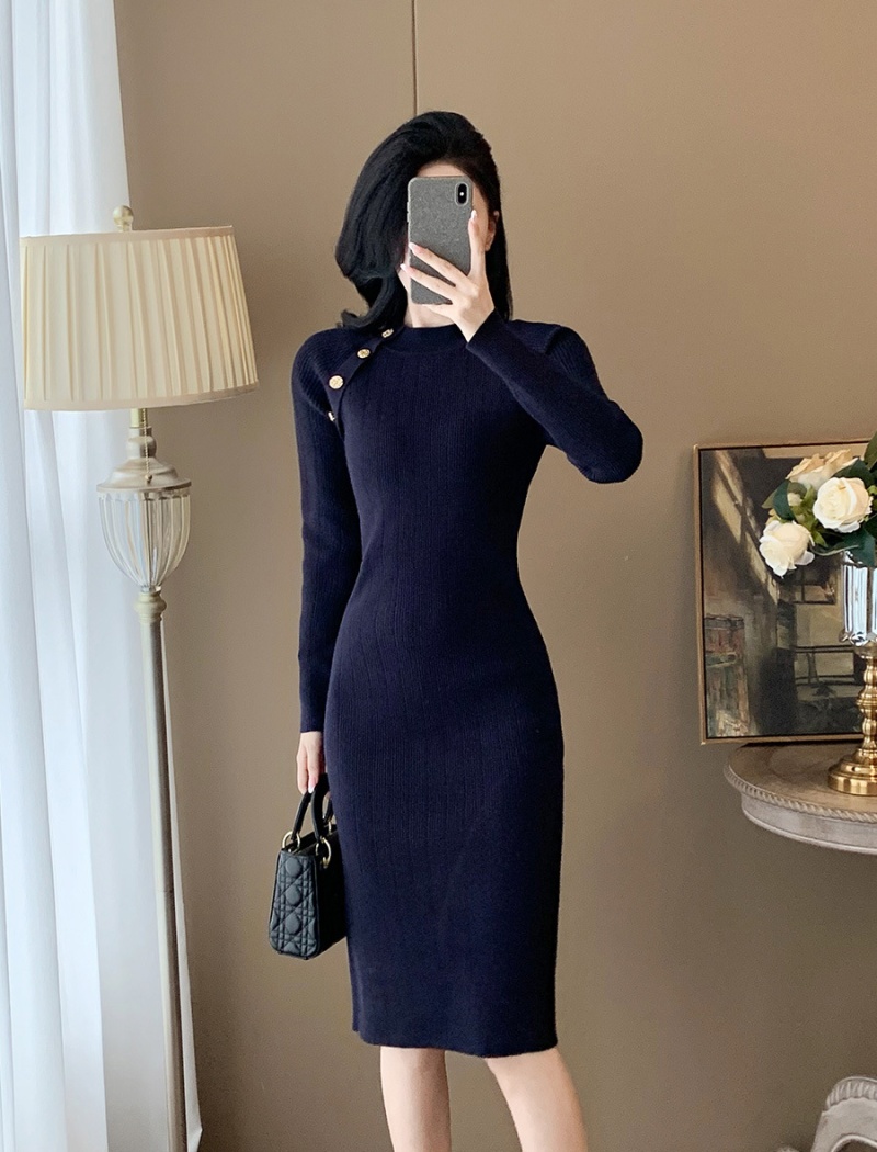 Package hip knitted ladies dress for women