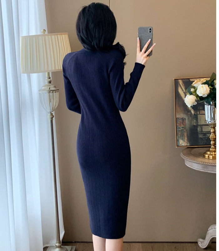 Package hip knitted ladies dress for women