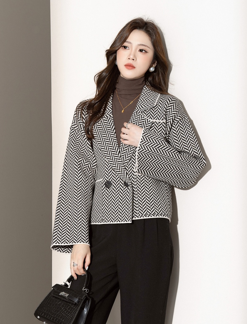 Chanelstyle loose temperament tops knitted fashion cardigan