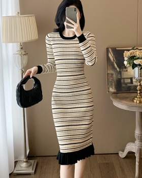 Long sleeve temperament package hip dress for women