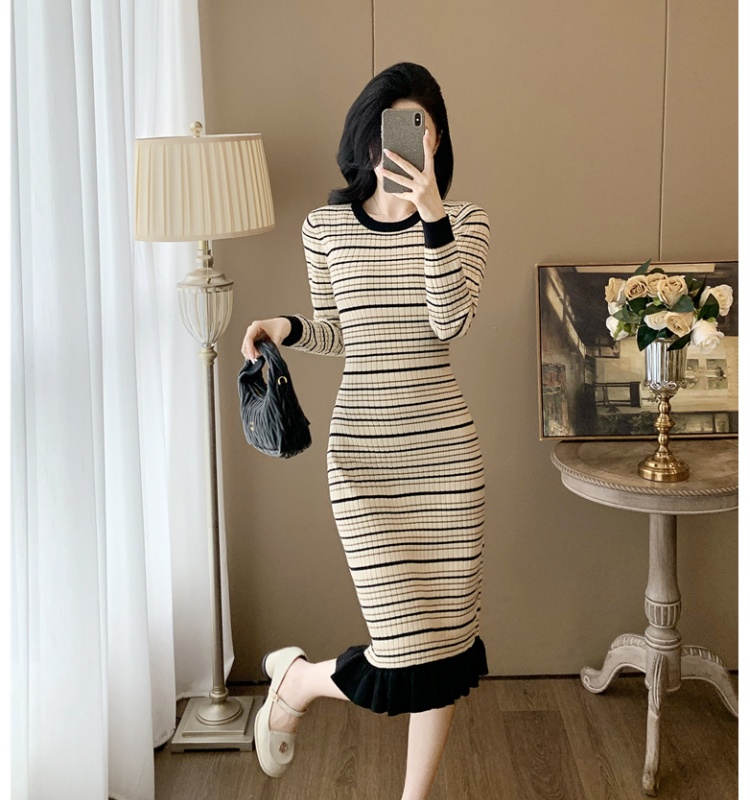 Long sleeve temperament package hip dress for women